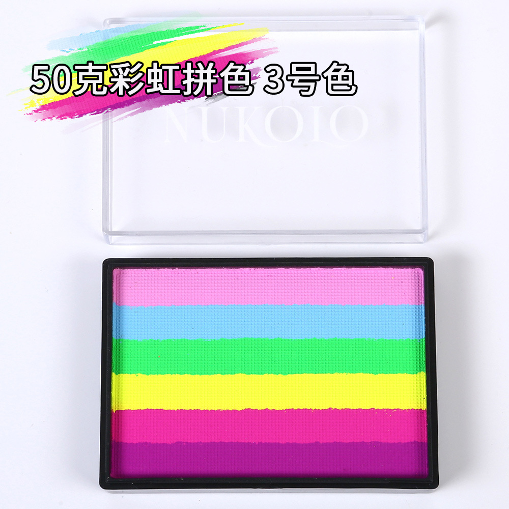 50g 6 colores a juego Arco Iris tira cara pintura a base de agua color a juego pigmento lavable cuerpo Arco Iris Cara color cubierta