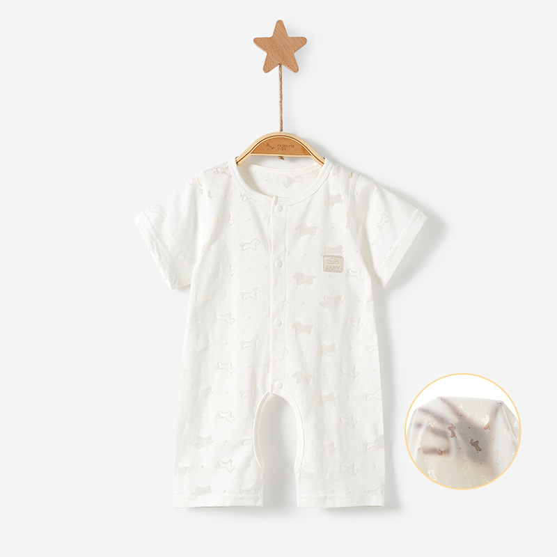 Mono de bebé de verano, fino, de manga corta, con abertura en la entrepierna, conjunto para recién nacido, pelele de verano unisex, ropa de bebé. image 7