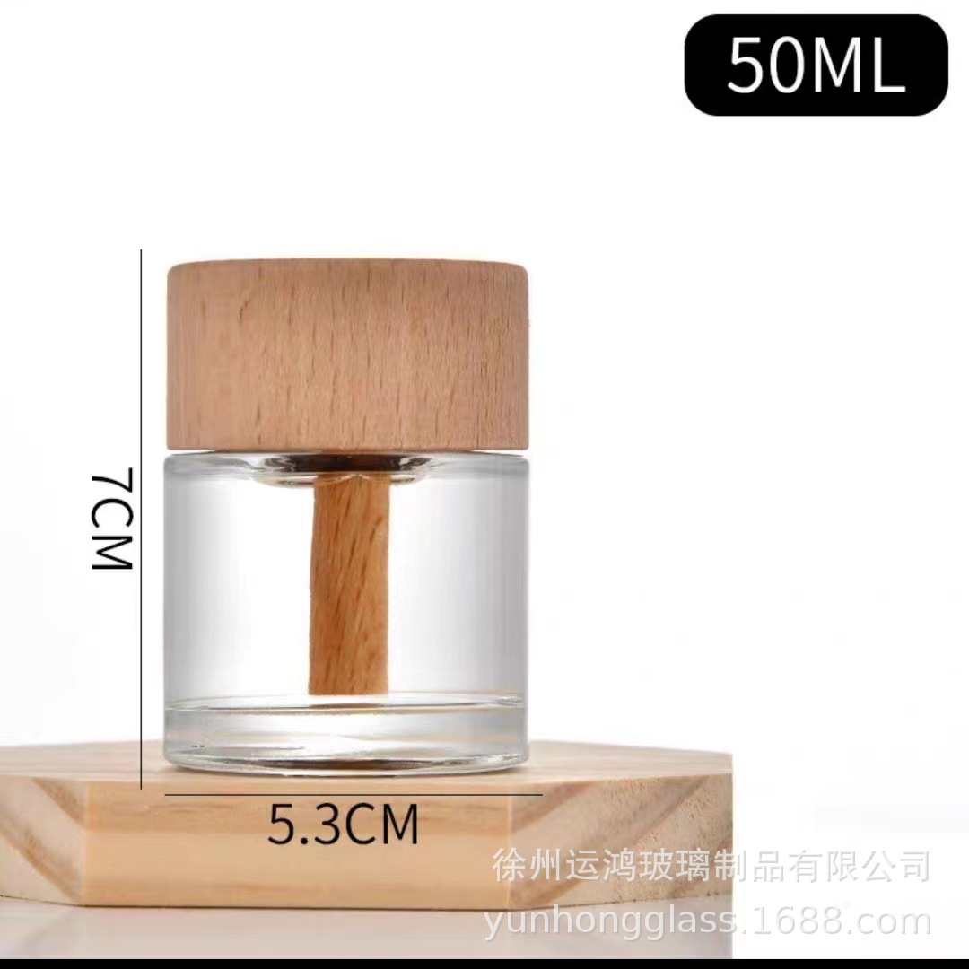 En stock botella de aromaterapia botella vacía taza de cera color botella cilíndrica color de ratán fragancia esmerilada botella vacía botella de perfume sin fuego