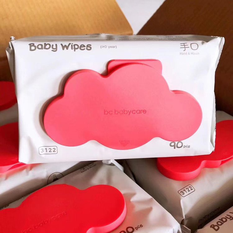 Factory Direct Supply BBC Red Cap Wet Wipes 90 Sheets * 4 Packs Baby Hand and Mouth Dedicated Wet Paper Tissue Babycare Wet Wipes 
