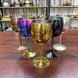 304不锈钢鸡尾酒杯酒吧ktv酒杯家用多色高脚杯玫瑰金红酒杯刻LOGO