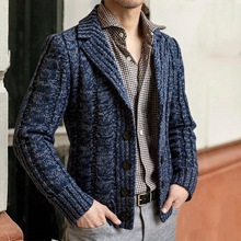 秋冬新款针织开衫时尚宽松韩版外套男式毛衣