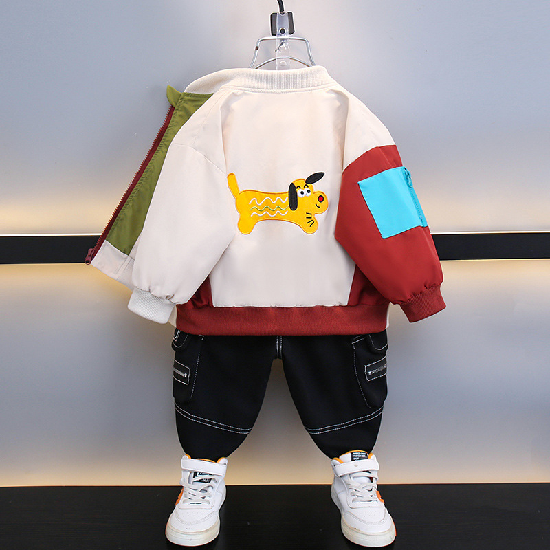 7707 ropa para niños pequeños y medianos nueva chaqueta de primavera y otoño para niños, ropa de béisbol, ropa de bebé de estilo occidental, chaqueta para niños afuera