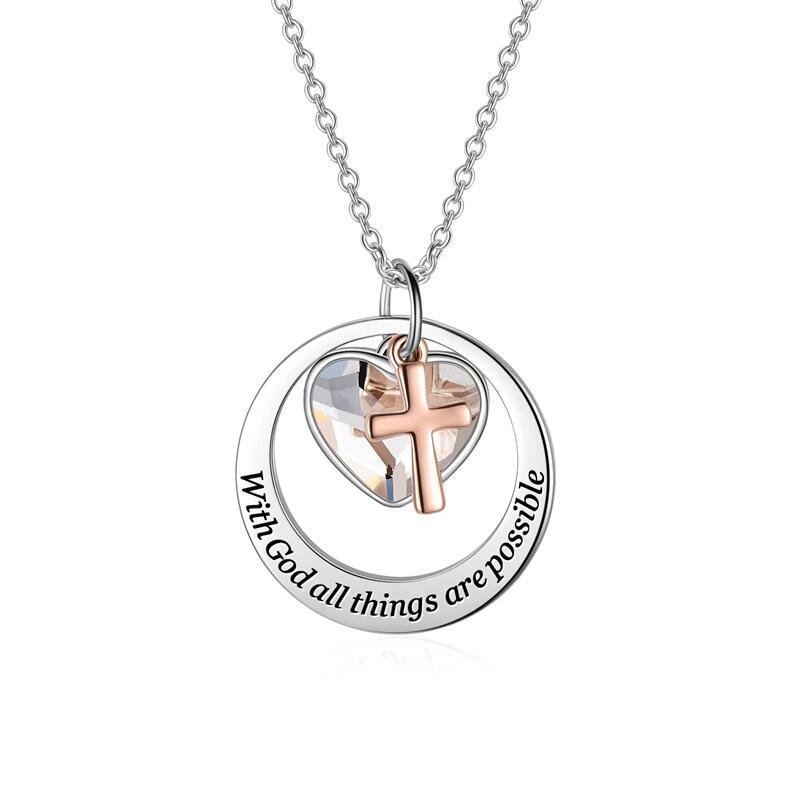 11g Weight PVD Coated Gold Plating Process 304 Stainless Steel Pendant Material Pendant Necklace Classification 304 Stainless Steel Chain Material 304 Stainless Steel Material Heart Shape Pattern Women's Gender Simple Style, Classic Style Style Bestseller Heart Shaped Crystal "Faith Hope Love" Stainless Steel Cross Pendant Necklace Unisex Polished Finish Geometric Pattern 2