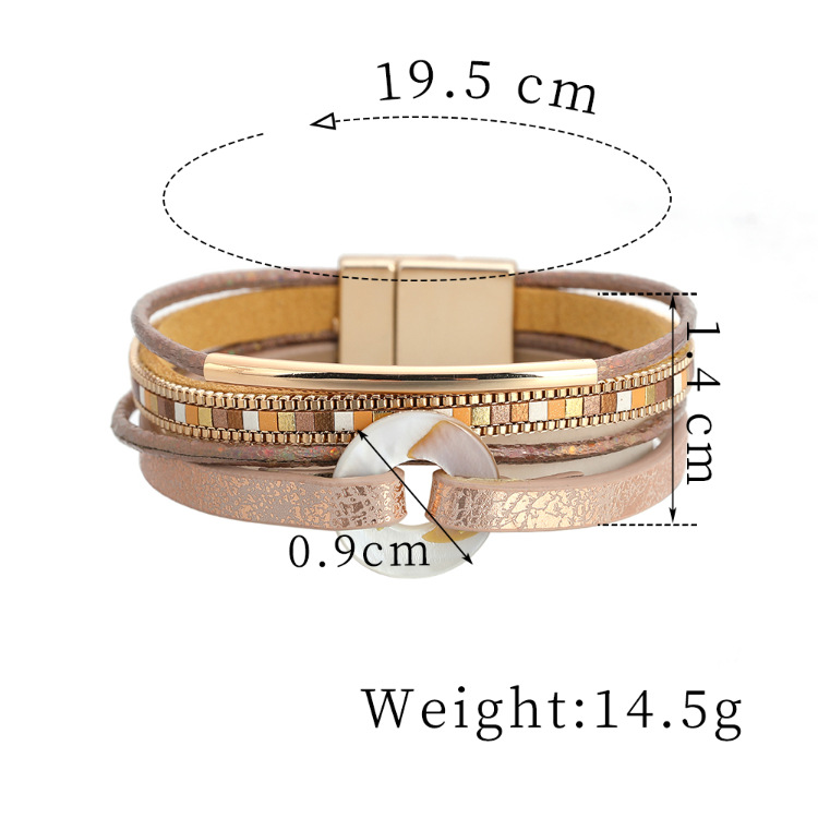 Bohemian Copper Tube Diamond Magnetic Buckle Bracelet display picture 25