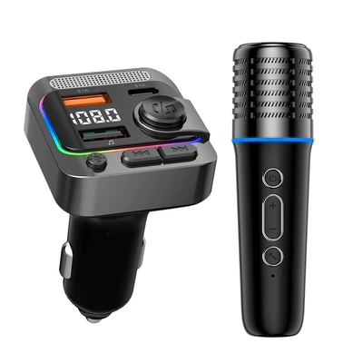 Car Bluetooth Karaoke Microphone Mp3 Player Car Mobile Ktv Cigarette Lighter Adapter Charger (Car mp3) - c851-microphone-please-confirm-that-the-car-machine-has-fm-radio-function-before-purchasing
