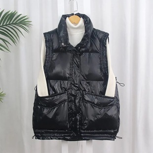 Ruffled Down Jacket Vest Women's Korean Fashion Vest Lightweight Loose Lace Collar Waistcoat