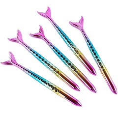 鍍鋅pen電鍍靚麗長款海底隧道大尾巴變漸七彩燈筆漸變色LED圓珠筆