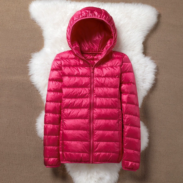 With hood, red
