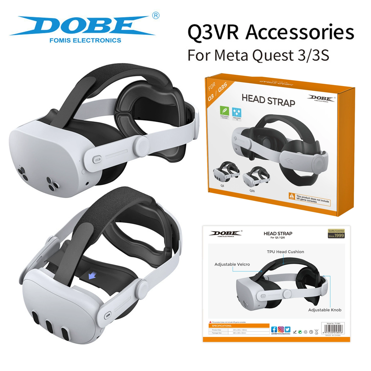 Meta Quest 3S VR замена головы на QUEST 3VR очки можно настроить голову для ношения TY-3861