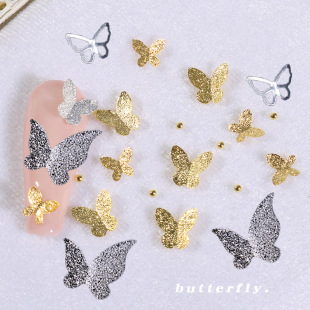 Manicure Silver Stereo Butterfly Star Moon Rivets Ethnic Style Face Patch Jewelry Nail Decoration Material Package
