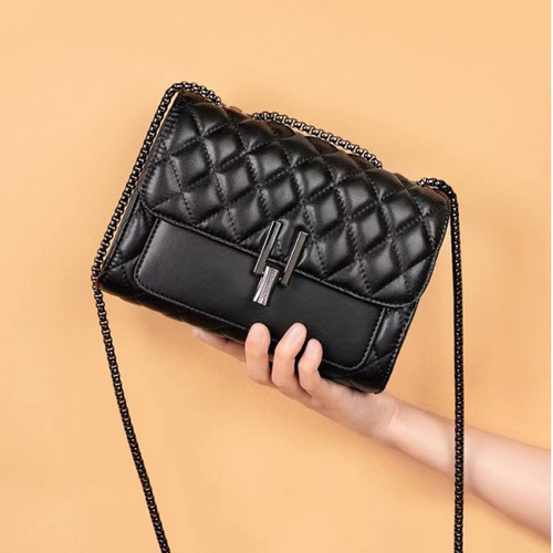 Guangzhou PU Women's Bag Live Stream Gift Small Chanel-style Checkered Chain Small Square Shoulder Bag