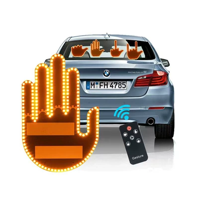 Rear Window Multi-Function Warning Gesture – Other lights - womens-gesture-light-4-modes-black-remote-control