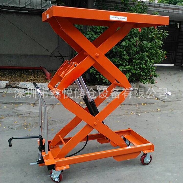 1吨1.7米 手动平台车150/350KG手动液压模具车 移动手推升高车