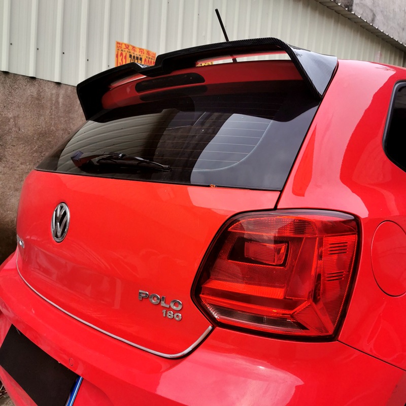 Suitable for 2011-2018 Volkswagen Polo Rear Wing Polo Modified Oding Carbon Fiber Pattern Top Wing Spoiler
