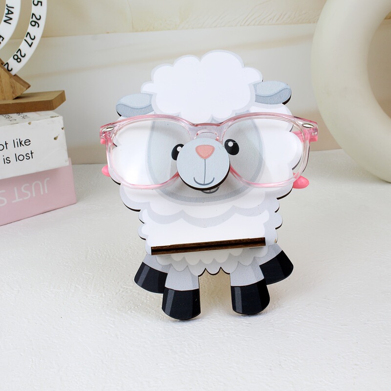 Cross-Border Wooden Cute Style Glasses Display Stand Creative Home Desktop Decoration Ornaments Creative Decorative Gifts Taishan