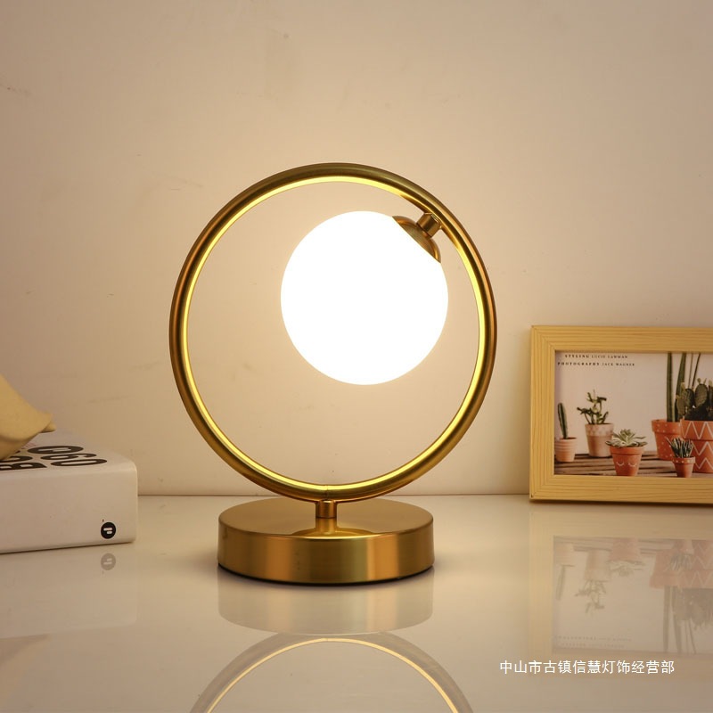Nordic Reading Eye Protection Golden Table Lamp Decoration Post-modern Living Room Room Bedside Study Room Hotel Ironwork Lamp