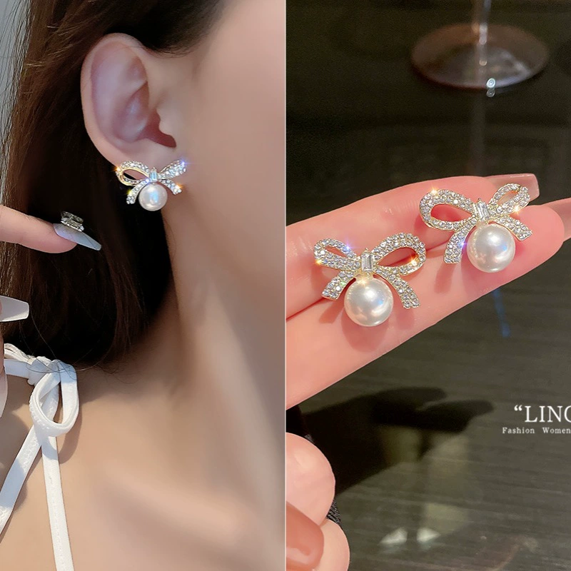 Серьги, серебряные иглы, стиль Шанель, серебро 925 пробы, легкий роскошный стиль, высококачественный стиль