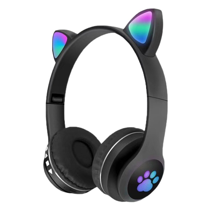 En stock suministro de auriculares VIV-23M auricular Bluetooth luminoso orejas de gato plegable tarjeta inalámbrica Bluetooth