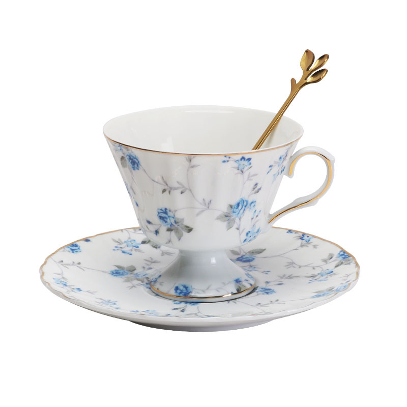 Tazas de café al por mayor transfronterizas y platos, tazas de café de cerámica de alta calidad retrógrada, tazas de menú de la tarde exquisitas británicas