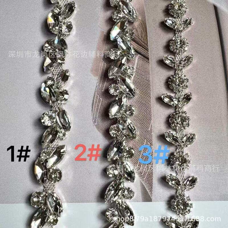 Rhinestone Claw Chain Crystal Diamond Chain DIY Handmade Welding Electroplating Chain Shoelaces Women's Bags Clothing Accessories Lace Accessories