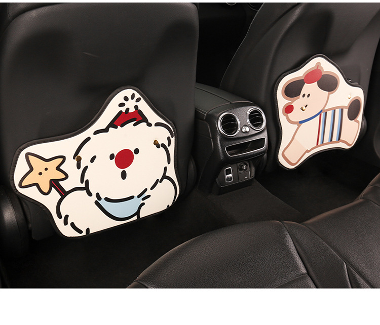 Cat and Puppy Car Seat Anti-Kick Pad Rear Seat Anti-Dirt Wear-Resistant Decorative Protective Pad Anti-Wear Pad Seat Back
