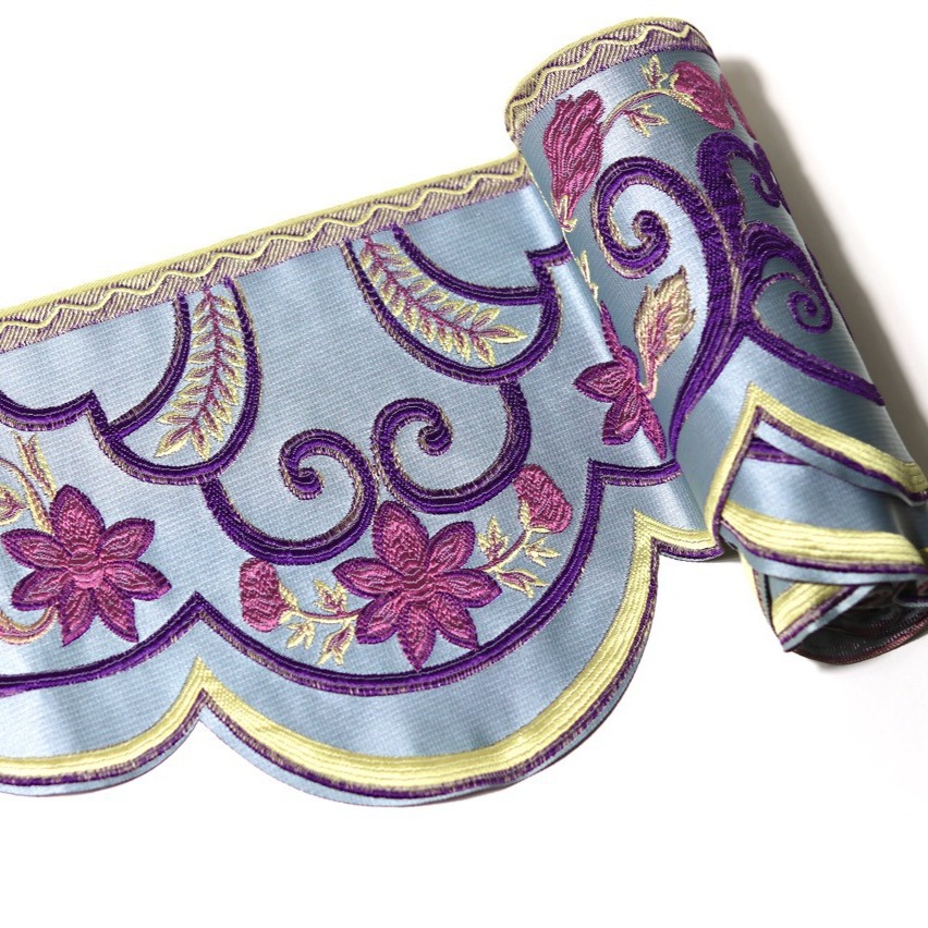 17cm más ancho de alta precisión teñido cortina de tela tela de ropa cortina falda de caballo sofá almohada decoración borde