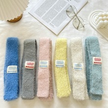 韩系纯色长条围巾女秋冬季新款复古百搭针织毛线领巾颈链围脖配饰