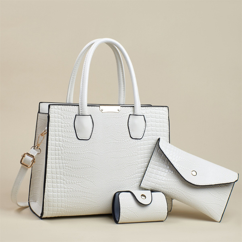 Moda de tres piezas, temperamento de la madre, bolsos de mano de textura 2025, bolsos de hombro casuales de gran capacidad