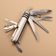 多功能小刀不锈钢多功能户外小刀11开多孔新款折叠小刀11开折叠小