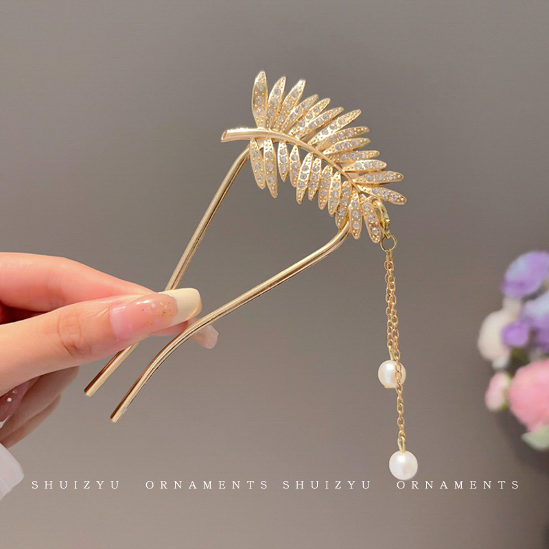 Plato de flores, dispositivo de cabello en forma de U, pinza de cabello para mujeres 2025, nuevo pinza de cabello de alta gama, nuevo estilo chino, pinza de cabello antiguo, tocado antiguo