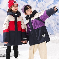 2022 New Children's Down Jackets for Boys and Girls, Medium to Long Length Work Style Stylish Thick Jackets for Older Children, Wholesale Children's Clothing