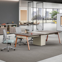 会议桌洽谈桌椅组合开简约现代公司长条工作台长桌批发商用洽谈桌