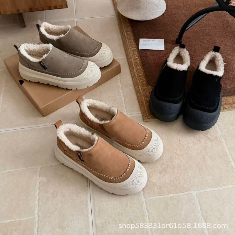 Henan Sangpo snow boots, men's Tasman slip-on style, 2026 winter new collection, fleece-lined and thickened casual shoes
