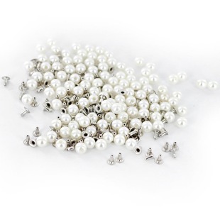 Cross-border hot sale bagged ABS single hole half hole imitation pearl rivet DIY hand press impact nail Pearl send base