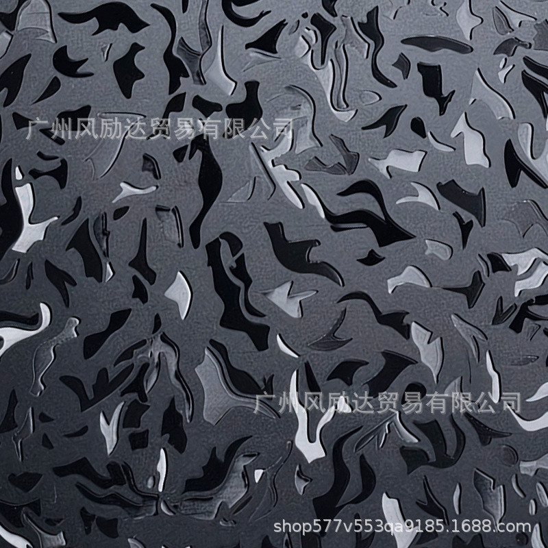 Pet High-Gloss Forged Flame-Pattern Carbon Fiber Matte Interior Trim Glossy Black Rearview Mirror Full Body Sticker Film