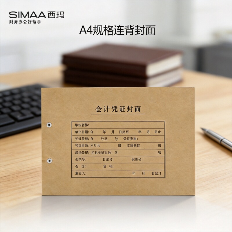 25 Pieces of Xima A4 Financial Accounting Voucher Covers, Integrated Horizontal Format, 299*212*24mm, A4 Size