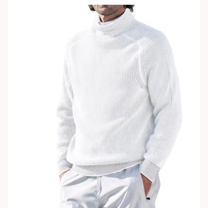 2023 New Plus Size Men's Hot Style Sweaters Pullover High Neck Collar Warm Bottoming Shirt Fleece Sweater Tops_voghion.com