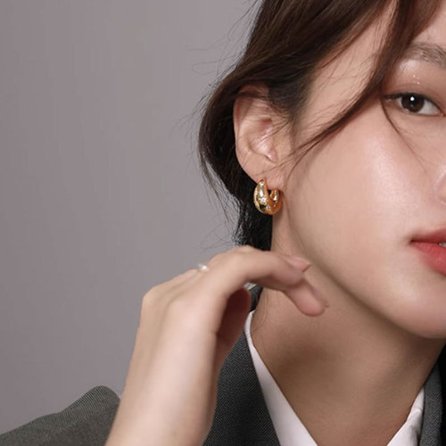 Ganjia S925 sterling silver drop-shaped eight-pointed star diamond earrings niche design high-end cold style earrings