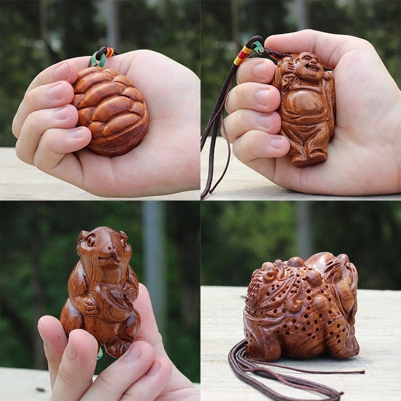 老挝木雕手把件木质工艺品小摆件实木雕刻把玩送礼小件