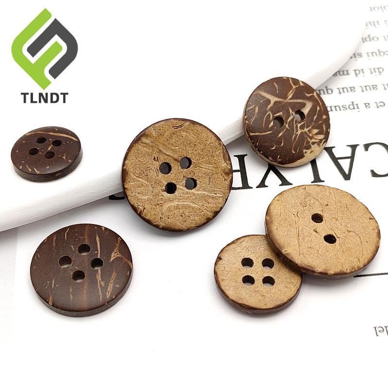 Round two-eye buttons for children's wooden clothes cardigan knitted…