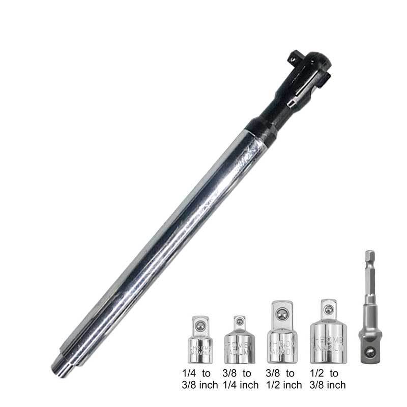 Llave de trinquete rápida multifuncional alargada Herramienta neumática Llave de manguito manual alargada refuerza varilla de enlace largo image 18