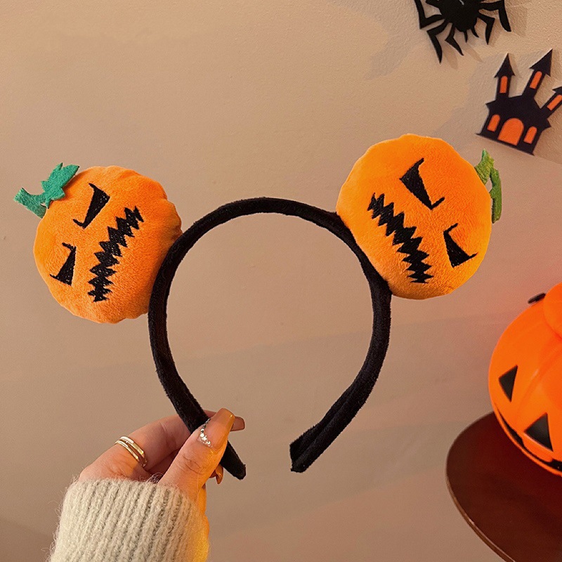 Halloween transfronterizo calabaza cabeza de dibujos animados muñecas de cabello vestido de vacaciones muñecas de cabello decoración de cabello extraña