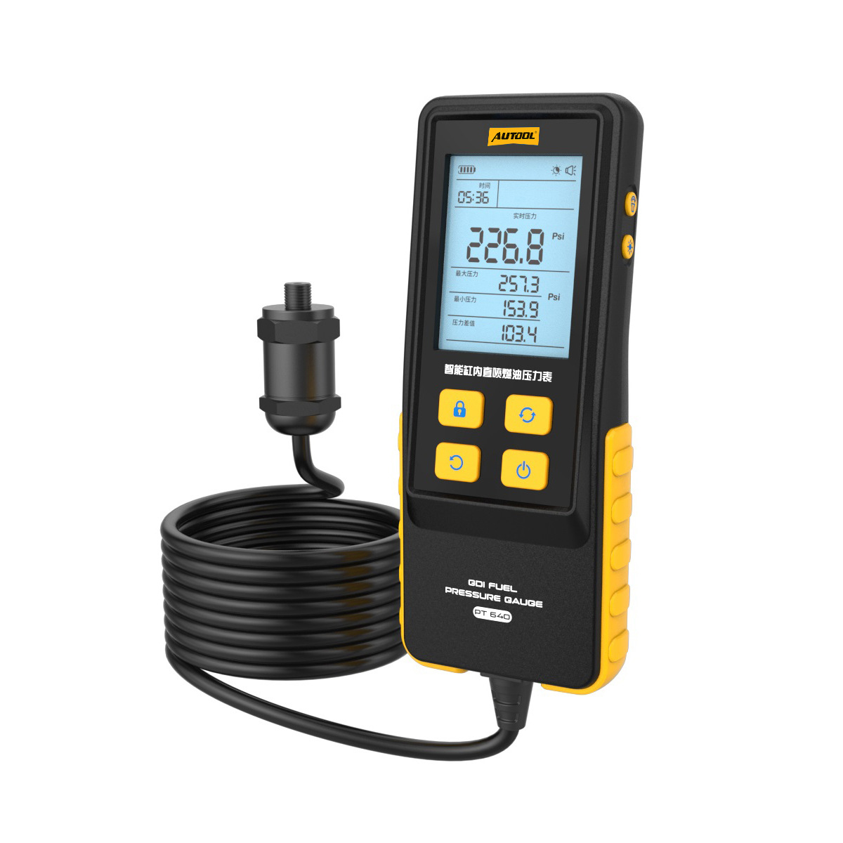 Medidor Digital de Presión de Inyección de Combustible AUTOOL PT640 para Diagnóstico Automotriz