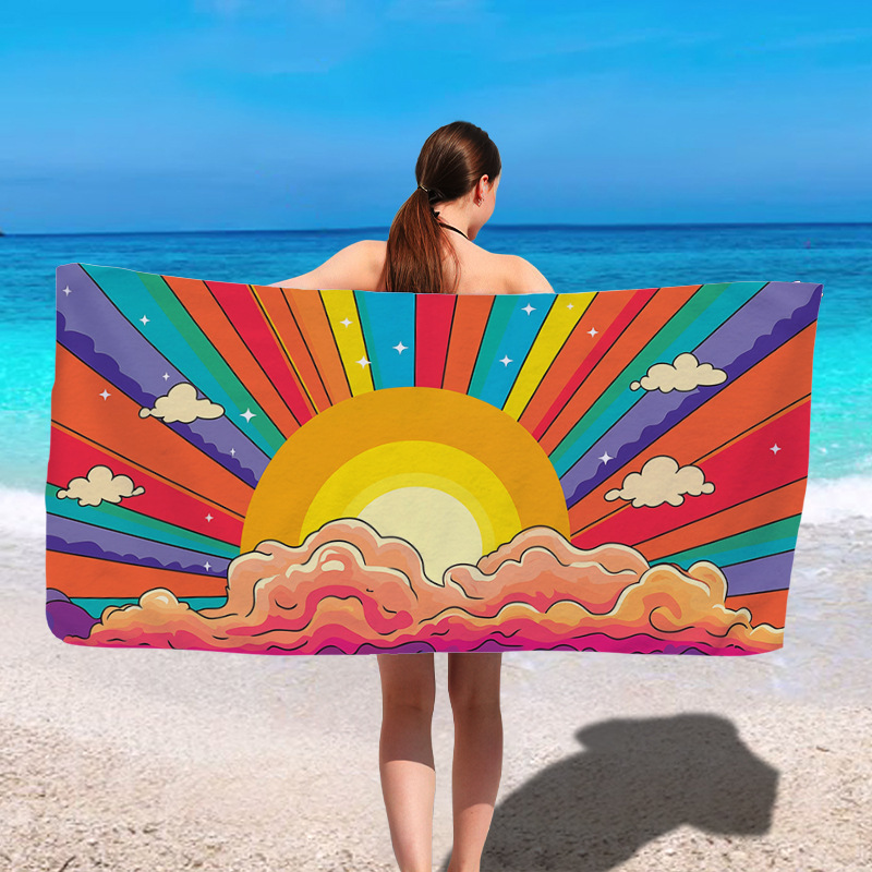 Toalla de playa con estampado de cocotero, especialmente para 240g de microfibra de comercio exterior, toalla de baño de playa de natación