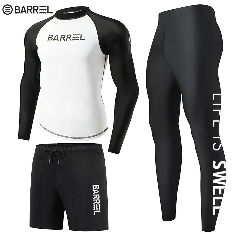 Korean Trendy Men's Two-Piece Quick-Dry Wetsuit, Tight-Fitting Surf Suit, Sports Diving Suit, Sun Protection Snorkeling Suit