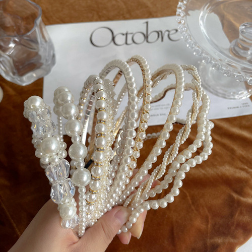Delicate Fresh Pearl Headband | Simple Vintage Hairband for Women | Instagram-Worthy Korean Style, Internet-Famous, Elegant & Ethereal Headdress in Mori Girl Style
