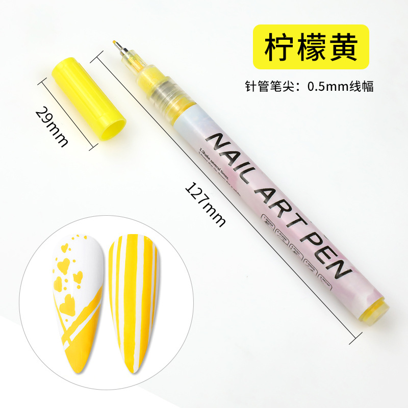 SOMEQI Bolígrafo para decoración de uñas de 12 colores para pintar y puntear, bolígrafo con punta de aguja para diario DIY, bolígrafo para delinear, bolígrafo para grafiti para decoración de uñas.