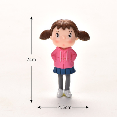 Cake Decoration moss and lichen Scenery Q version knapsack Satsuki Little Girl Raincoat Umbrella Cap girl series