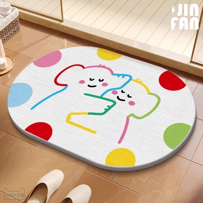 Avtomobil döşəmə paspasları, Foot Mat - gzn-color-lines-hugging-elephant-oval-white-background-396009cm